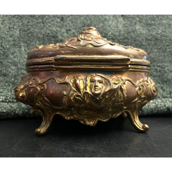 Antique Art Nouveau Jewelry Casket B and W 1904 - Picture 4 of 11